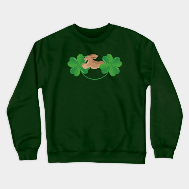 American Cocker Spaniel Dog with Cloverleaf Crewneck Sweatshirt by Seasonal Dogs